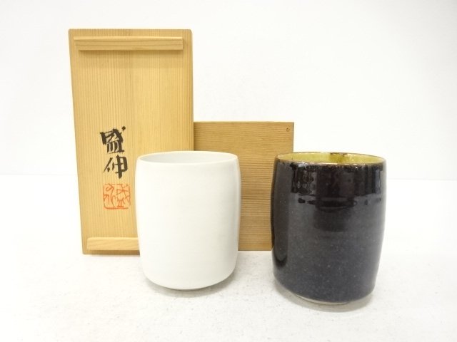 JAPANESE POTTERY / YUNOMI TEA CUP / TENMOKU GLAZE / ARTISAN WORK